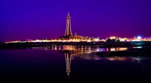 Blackpool, illuminations, lights, beach, night